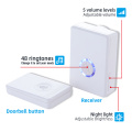 Wireless doorbells Plug-in Push Button with LED Indicator 48tones Chime ring doorbell